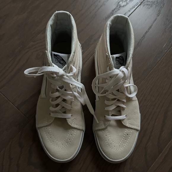 Vans Sk8 Hi Sneakers Cream Bone Suede Women’s 7 - Picture 2 of 9